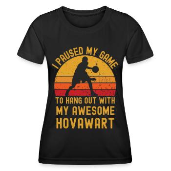Basketball and Hovawart - Women's Functional T-Shirt - black - Front - AI Model Female 172 light (172cm)