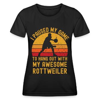 Basketball und Rottweiler - Frauen Funktions-T-Shirt - Schwarz - Vorne - AI Model Female 172 light (172cm)