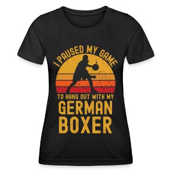 Basketball und Deutscher-Boxer - Frauen Funktions-T-Shirt - Schwarz - Vorne - AI Model Female 172 light (172cm)