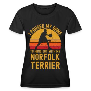 Basketball und Norfolk-Terrier - Frauen Funktions-T-Shirt - Schwarz - Vorne - AI Model Female 172 light (172cm)