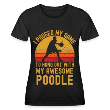 Basketball et caniches - T-shirt sport Femme - noir - Devant - AI Model Female 172 light (172cm)