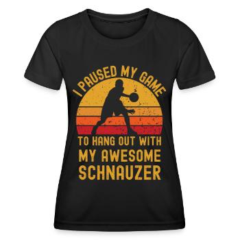 Basketball et Schnauzer - T-shirt sport Femme - noir - Devant - AI Model Female 172 light (172cm)