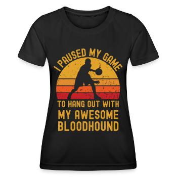 Basketball et Bloodhound - T-shirt sport Femme - noir - Devant - AI Model Female 172 light (172cm)