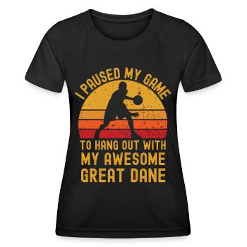 Basketball und Deutsche-dogge - Frauen Funktions-T-Shirt - Schwarz - Vorne - AI Model Female 172 light (172cm)