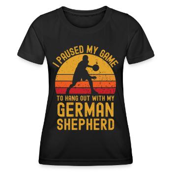 Basketball and German Shepherd - Women's Functional T-Shirt - black - Front - AI Model Female 172 light (172cm)
