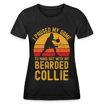Basketball und Bearded-Collie - Frauen Funktions-T-Shirt - Schwarz - Vorne - AI Model Female 172 light (172cm)