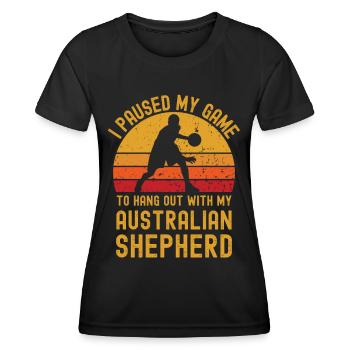 Basketball and Australian Shepherd - Women's Functional T-Shirt - black - Front - AI Model Female 172 light (172cm)