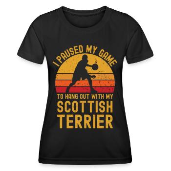 Basketball and Scottish Terriers - Women's Functional T-Shirt - black - Front - AI Model Female 172 light (172cm)
