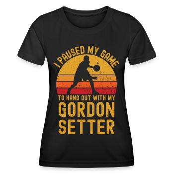 Basketball et Gordon Setter - T-shirt sport Femme - noir - Devant - AI Model Female 172 light (172cm)