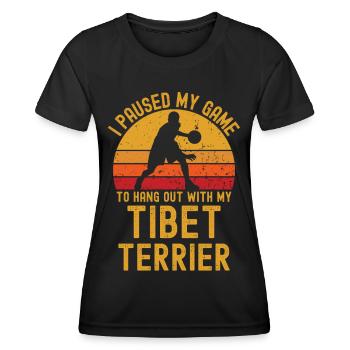 Basketball und Tibet-Terrier - Frauen Funktions-T-Shirt - Schwarz - Vorne - AI Model Female 172 light (172cm)