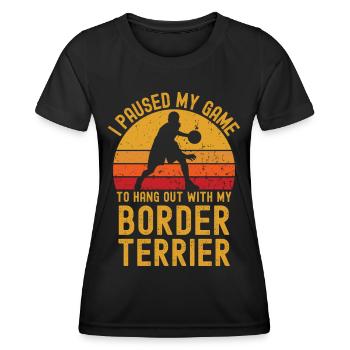 Basketball et Border Terrier - T-shirt sport Femme - noir - Devant - AI Model Female 172 light (172cm)