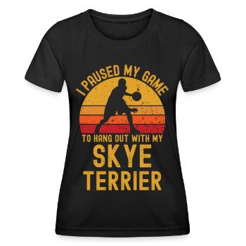 Basket-ball et Skye Terrier - T-shirt sport Femme - noir - Devant - AI Model Female 172 light (172cm)