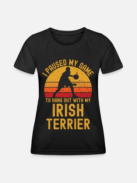 Basketball and Irish Terriers - Women's Functional T-Shirt - black