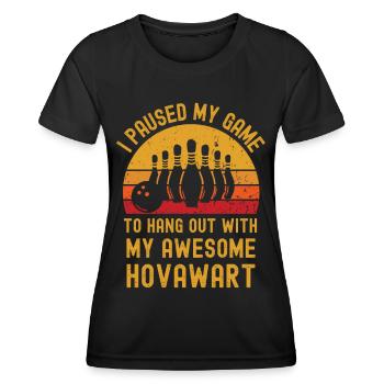 Bowling und Hovawart - Frauen Funktions-T-Shirt - Schwarz - Vorne - AI Model Female 172 light (172cm)