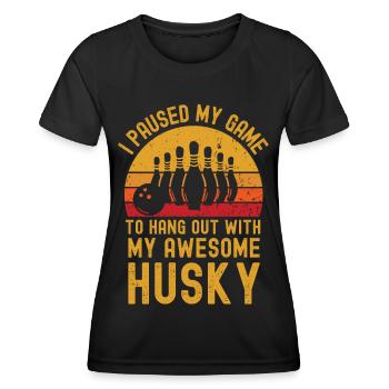 Bowling und Husky - Frauen Funktions-T-Shirt - Schwarz - Vorne - AI Model Female 172 light (172cm)