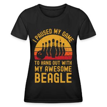 Bowling und Beagle - Frauen Funktions-T-Shirt - Schwarz - Vorne - AI Model Female 172 light (172cm)