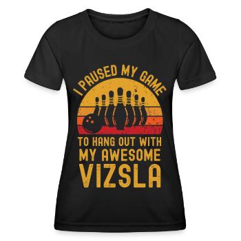 Bowling und Vizsla - Frauen Funktions-T-Shirt - Schwarz - Vorne - AI Model Female 172 light (172cm)