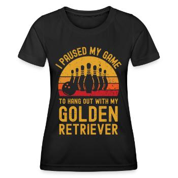 Bowling and Golden Retrievers - Women's Functional T-Shirt - black - Front - AI Model Female 172 light (172cm)