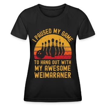 Bowling und Weimaraner - Frauen Funktions-T-Shirt - Schwarz - Vorne - AI Model Female 172 light (172cm)