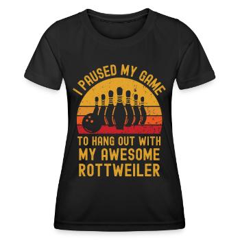 Bowling und Rottweiler - Frauen Funktions-T-Shirt - Schwarz - Vorne - AI Model Female 172 light (172cm)