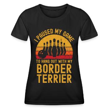 Bowling et Border Terriers - T-shirt sport Femme - noir - Devant - AI Model Female 172 light (172cm)