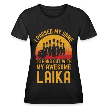 Bowling und Laika - Frauen Funktions-T-Shirt - Schwarz - Vorne - AI Model Female 172 light (172cm)