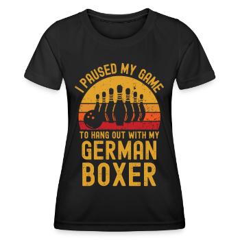 Bowling und Deutscher-Boxer - Frauen Funktions-T-Shirt - Schwarz - Vorne - AI Model Female 172 light (172cm)