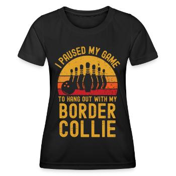 Bowling and border collie - Women's Functional T-Shirt - black - Front - AI Model Female 172 light (172cm)