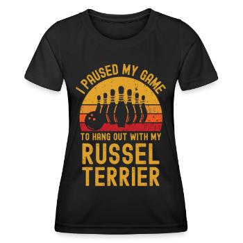 Bowling et Russel Terriers - T-shirt sport Femme - noir - Devant - AI Model Female 172 light (172cm)