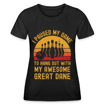 Bowling and Great Dane - Women's Functional T-Shirt - black - Front - AI Model Female 172 light (172cm)