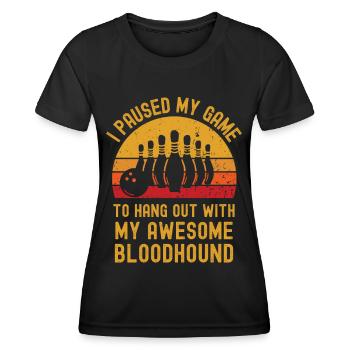 Bowling und Bloodhound - Frauen Funktions-T-Shirt - Schwarz - Vorne - AI Model Female 172 light (172cm)