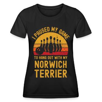 Bowling and Norwich Terriers - Women's Functional T-Shirt - black - Front - AI Model Female 172 light (172cm)