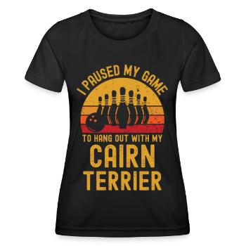 Bowling et Cairn Terriers - T-shirt sport Femme - noir - Devant - AI Model Female 172 light (172cm)