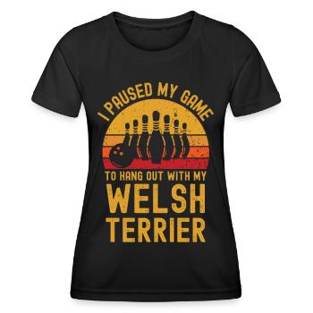 Bowling and Welsh Terriers - Women's Functional T-Shirt - black - Front - AI Model Female 172 light (172cm)