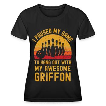 Bowling et Griffon - T-shirt sport Femme - noir - Devant - AI Model Female 172 light (172cm)