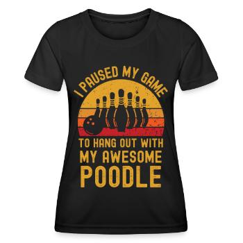 Bowling und Pudel - Frauen Funktions-T-Shirt - Schwarz - Vorne - AI Model Female 172 light (172cm)