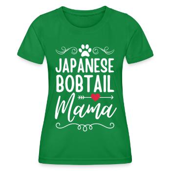 Japanese Bobtail Mama - Frauen Funktions-T-Shirt - Kelly Green - Vorne - AI Model Female 172 dark (172cm)