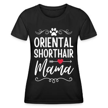 Orientalisch Kurzhaar Mama - Frauen Funktions-T-Shirt - Schwarz - Vorne - AI Model Female 172 light (172cm)