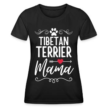 Terrier tibétain Mama - T-shirt sport Femme - noir - Devant - AI Model Female 172 light (172cm)