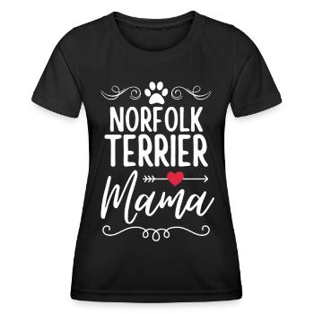 Norfolk Terrier Mama - Frauen Funktions-T-Shirt - Schwarz - Vorne - AI Model Female 172 light (172cm)