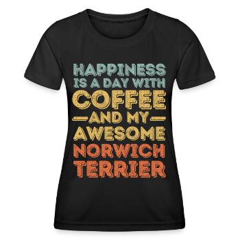 Norwich-Terrier Kaffee Hund Cafe - Frauen Funktions-T-Shirt - Schwarz - Vorne - AI Model Female 172 light (172cm)