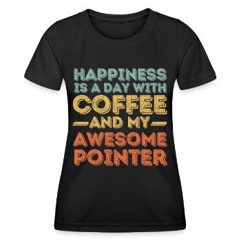 Pointer Coffee Dog Cafe - Women's Functional T-Shirt - black - Front - AI Model Female 172 light (172cm)