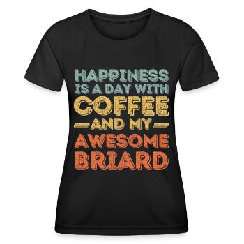 Briard Coffee Dog Cafe - Women's Functional T-Shirt - black - Front - AI Model Female 172 light (172cm)