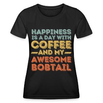 Bobtail Café pour chien - T-shirt sport Femme - noir - Devant - AI Model Female 172 light (172cm)