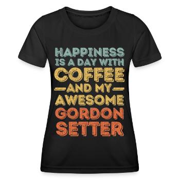 Gordon-Setter Café pour chiens - T-shirt sport Femme - noir - Devant - AI Model Female 172 light (172cm)
