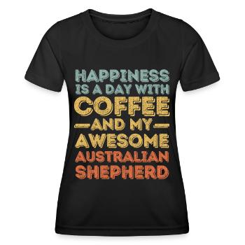 Australischer-Schäferhund Kaffee Hund Cafe - Frauen Funktions-T-Shirt - Schwarz - Vorne - AI Model Female 172 light (172cm)
