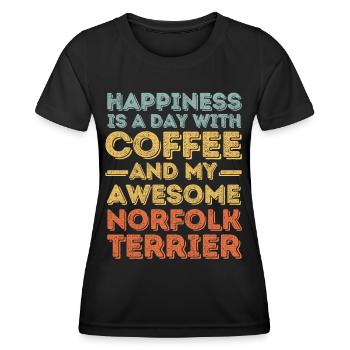 Norfolk Terrier Coffee Dog Cafe - Women's Functional T-Shirt - black - Front - AI Model Female 172 light (172cm)