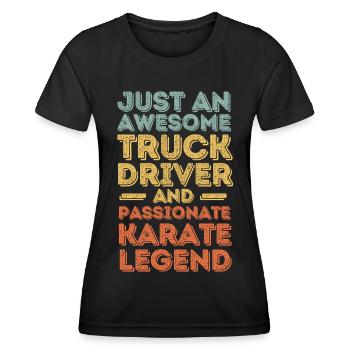 Truck Driver Karate retro - Women's Functional T-Shirt - black - Front - AI Model Female 172 light (172cm)