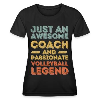 Entraîneur Volleyball rétro - T-shirt sport Femme - noir - Devant - AI Model Female 172 light (172cm)