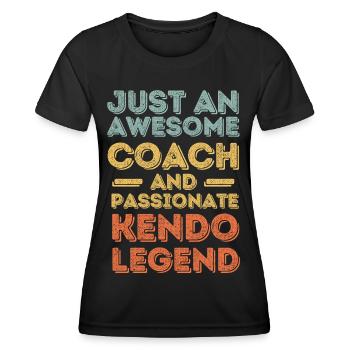 Trainer Kendo retro - Women's Functional T-Shirt - black - Front - AI Model Female 172 light (172cm)